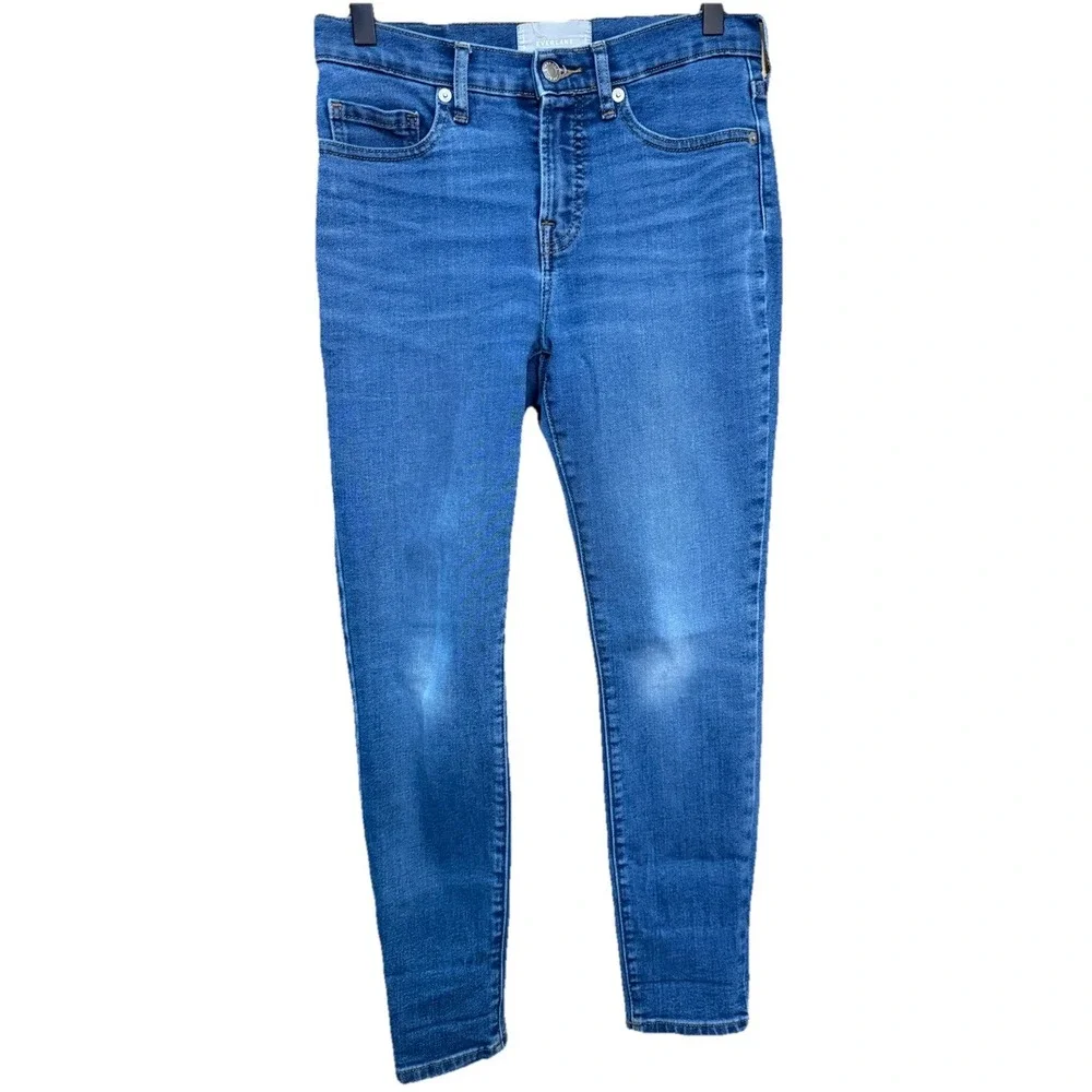 Everlane‎ Jeans Womens 27 Ankle Cotton Stretch Medium Wash Pockets Logo EUC